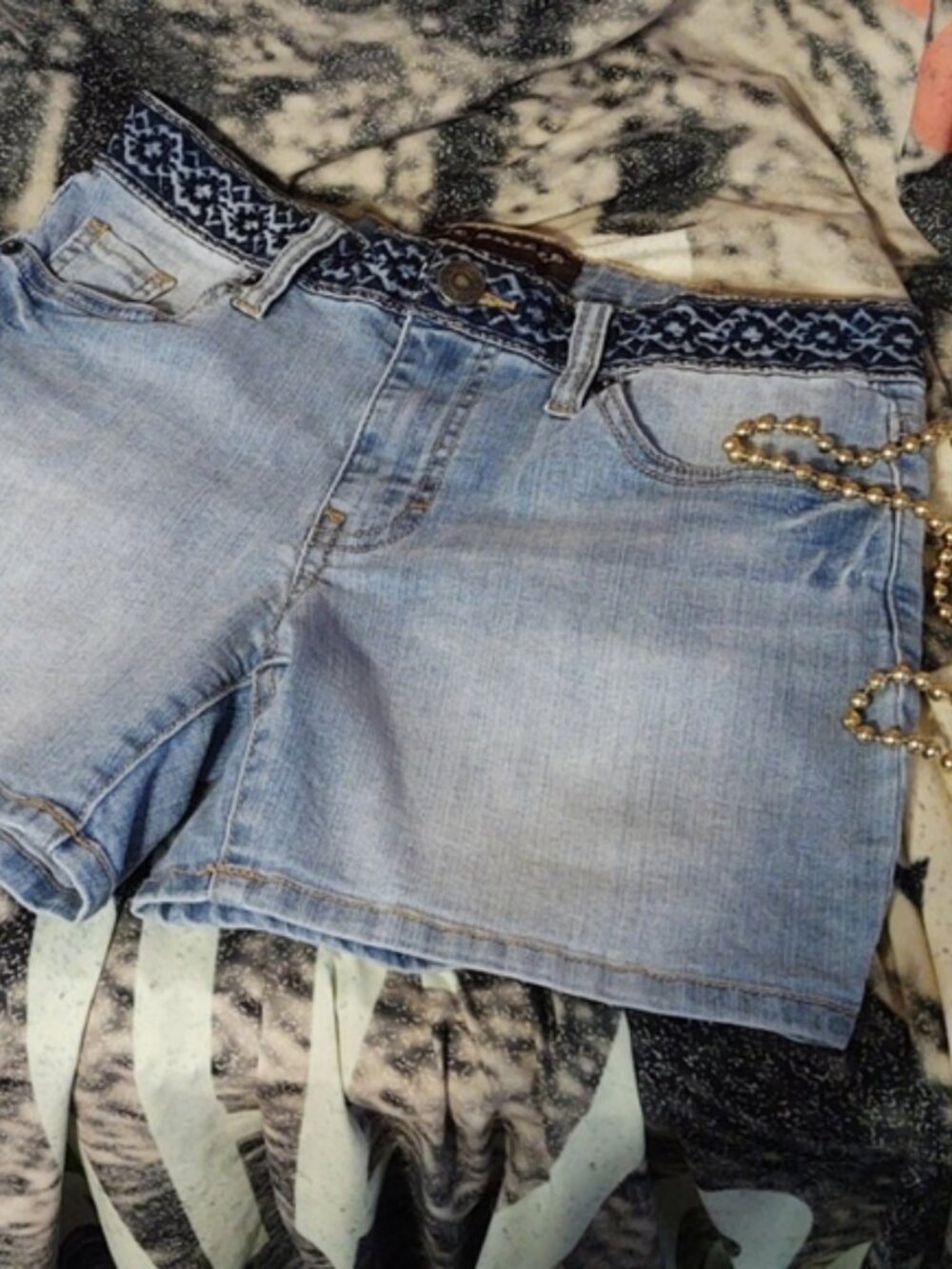 Bit & Bridle Embroidered Waist Jean Short 4